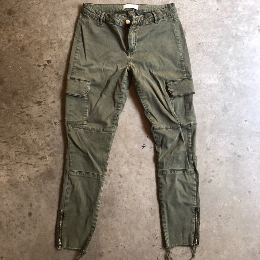 Zara army green skinny cargo pants